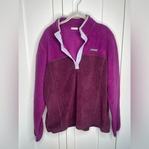 Columbia Colorblock 1/4 Snap Fleece Pullover Sweater Women’s Size XL